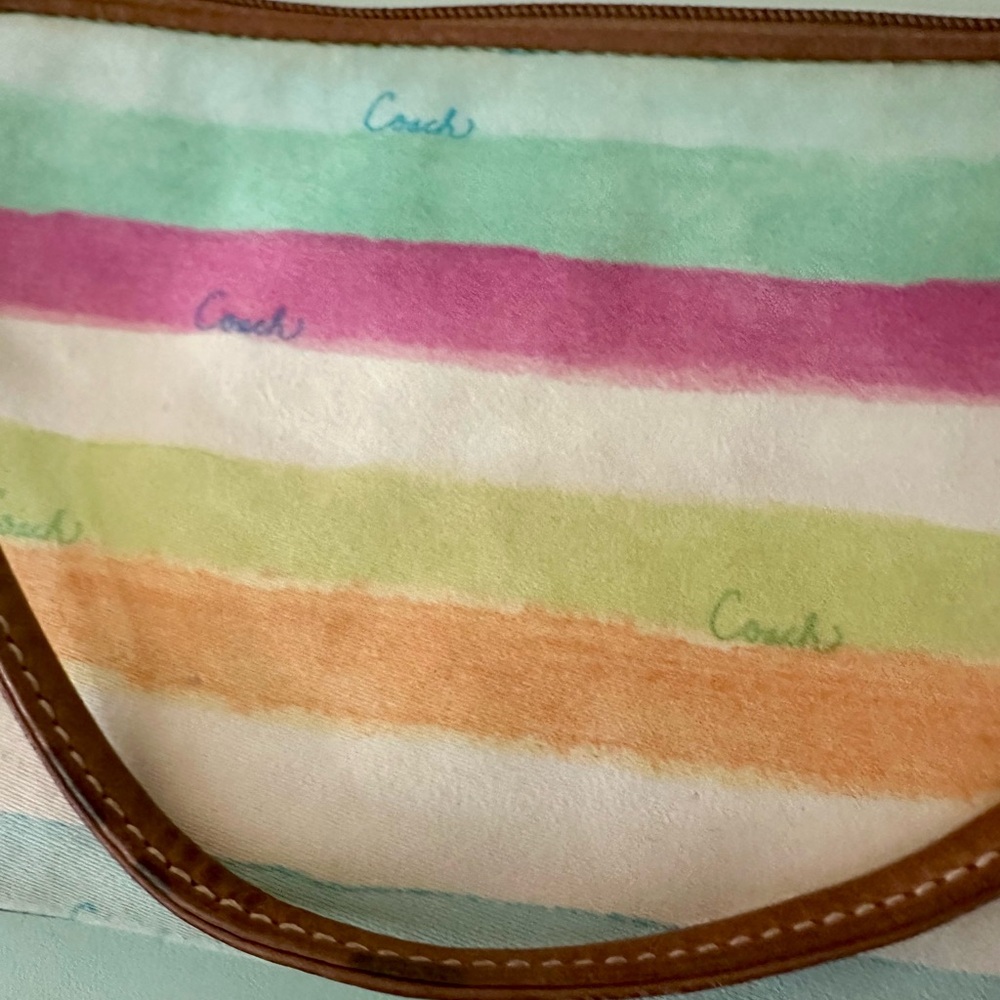 Coach Hampton Watercolor Wristlet • Vintage Pastel Resort Pouch • Beach Vacation - Picture 16 of 16